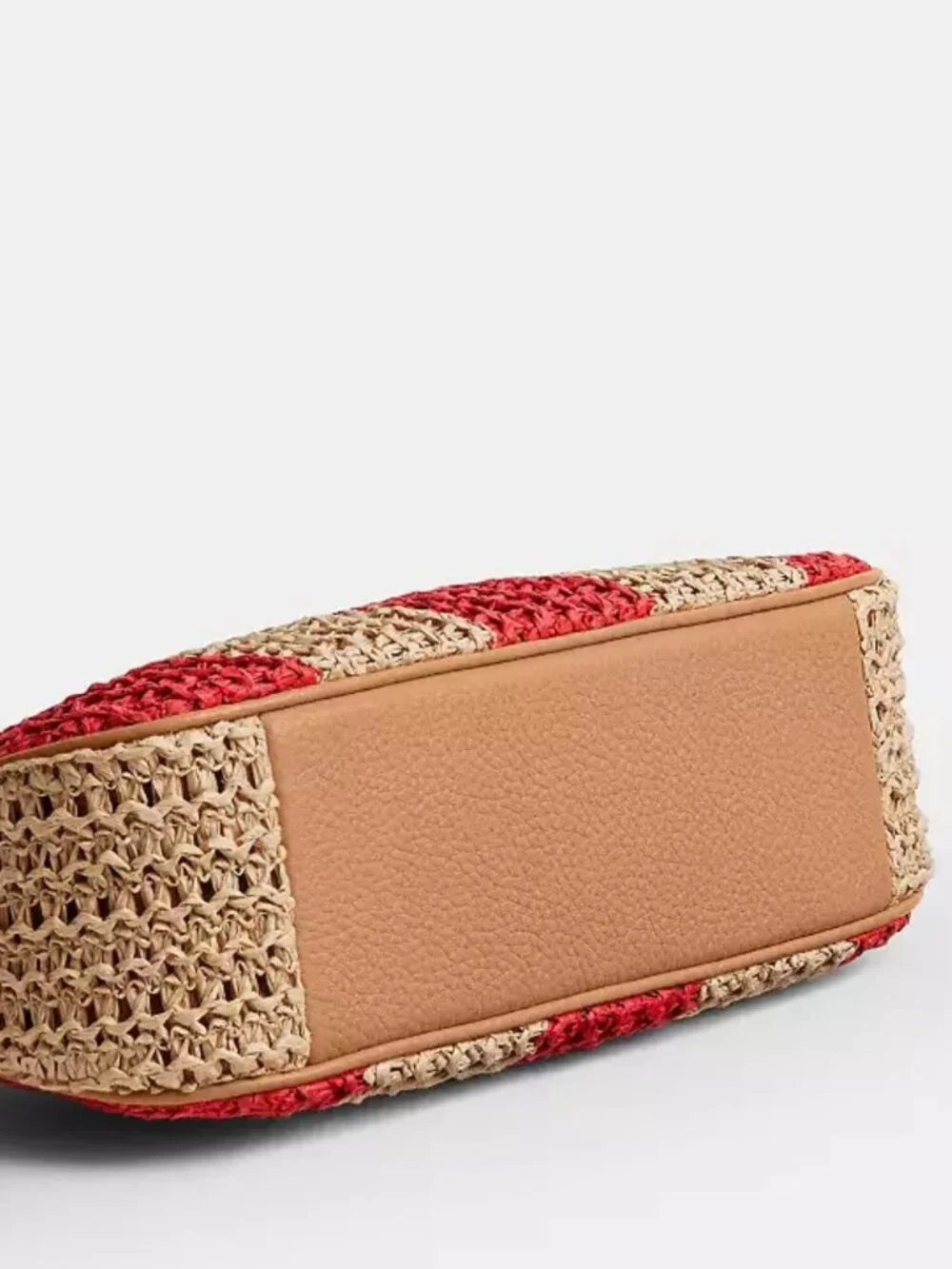 COACH teri shoulder bag with stripes and charm. gold/red/tan. item # cer34.